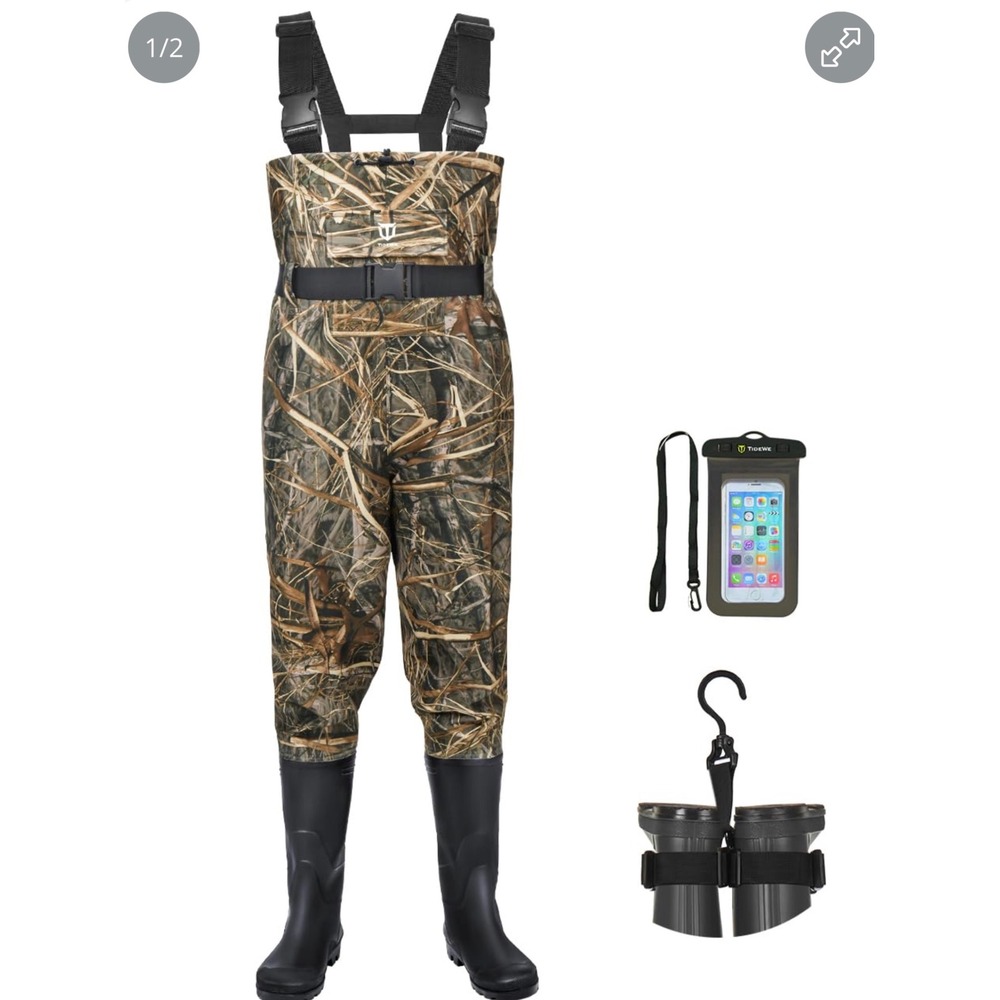 TIDEWE Bootfoot Chest Wader Mens 6 Womens 8 Camo Excellent Waterproof Fishing